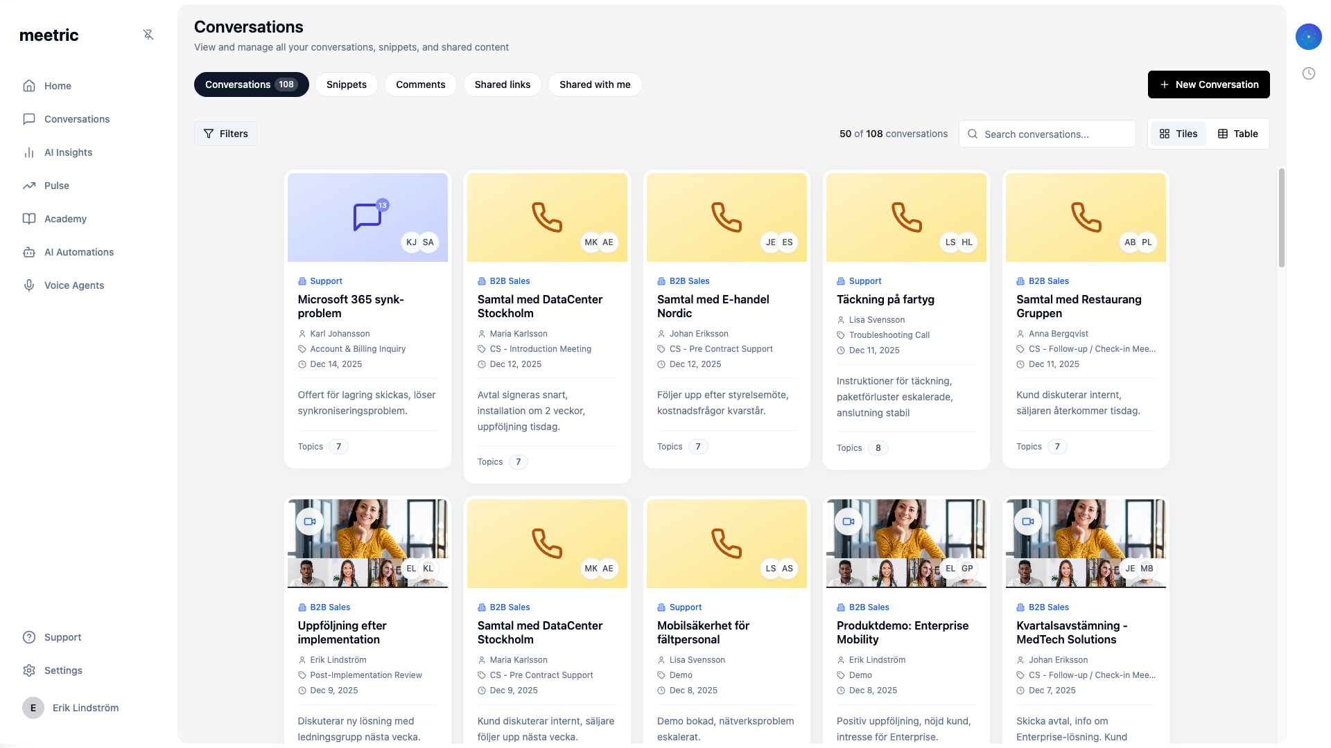 Meetric AI access points